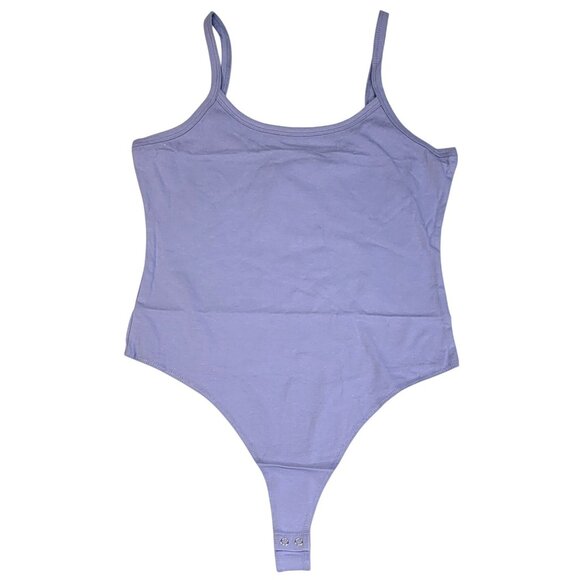 Double Zero Bodysuit  Pale Indigo Scoop Neck Womens Size L Cotton/Spandex - Picture 1 of 8